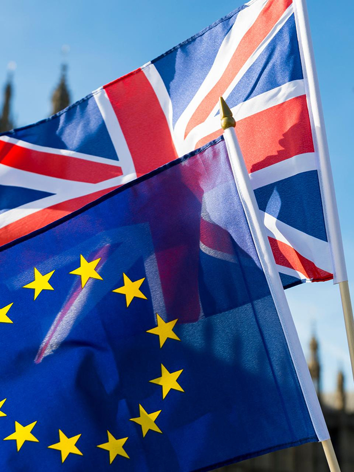 Two flags in front of Big Ben